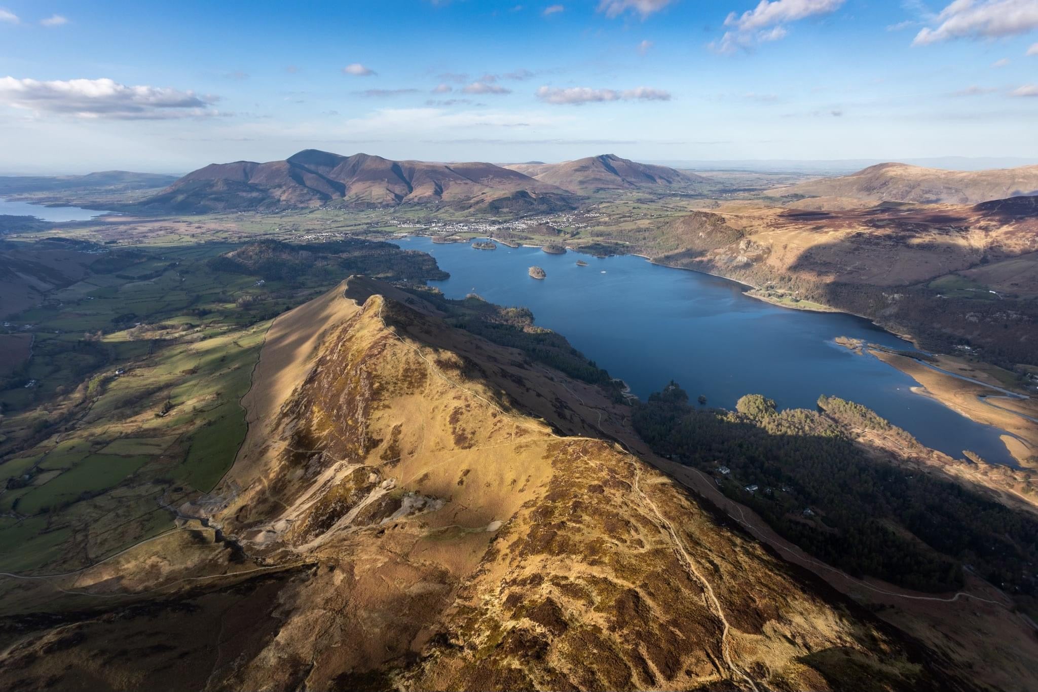 Aerial view of Derwentwater